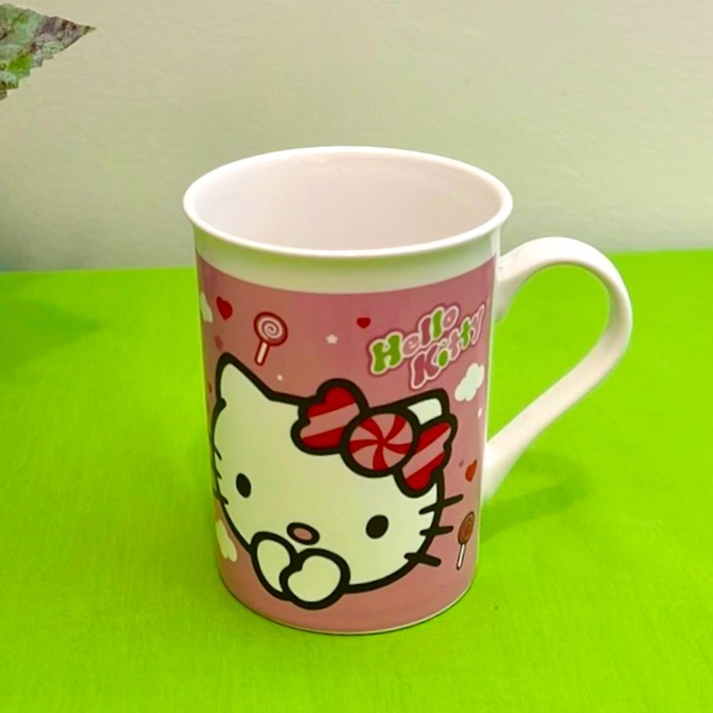 Hello Kitty Pink Mug – Candy Bow – Sanrio Ceramic Cup